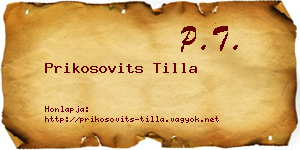 Prikosovits Tilla névjegykártya